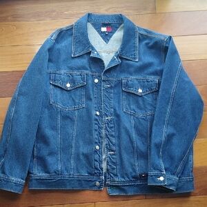Tommy Hilfiger Jean Jacket Men Classic Blue Denim Rancher Trucker Coat Tall 4XLT